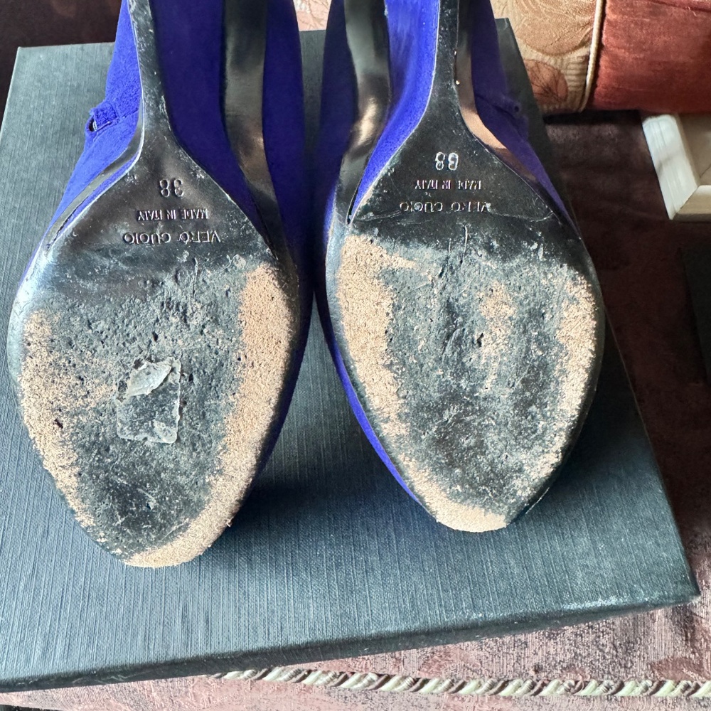 Vintage Giuseppe Zanotti Daisy Suede Wedge Ankle Booties - Authentic - Picture 3 of 11